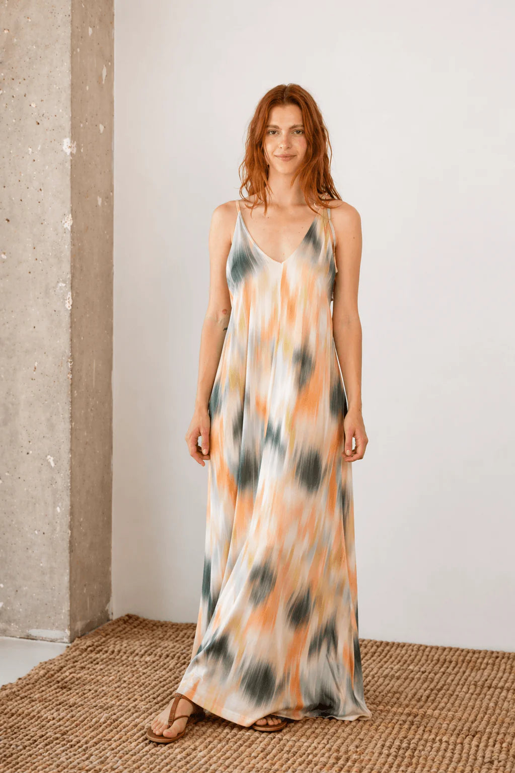 Printed Ecovero Viscose Maxi Dress