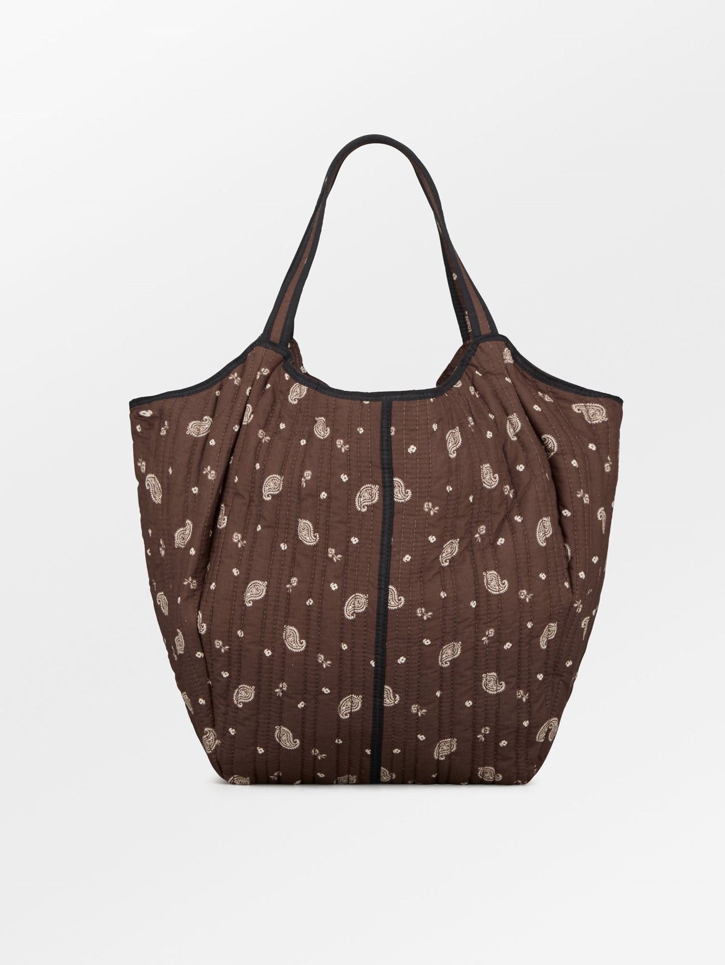 Printed cotton tote bag - Brown