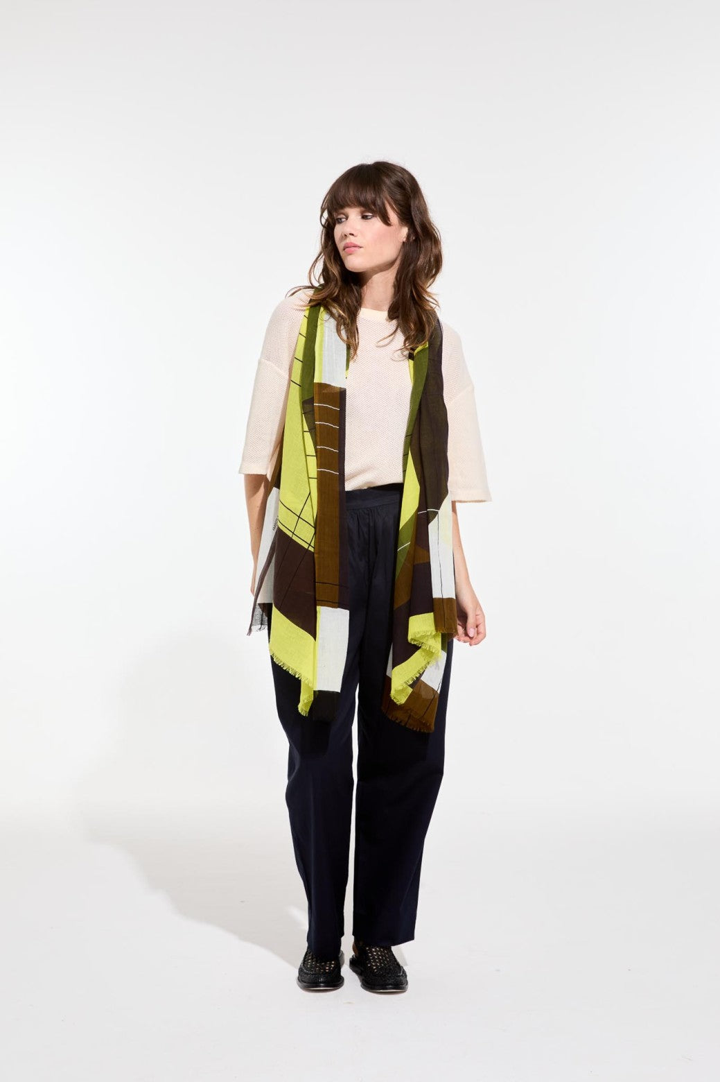 LIME KHAKI FORMA SCARF