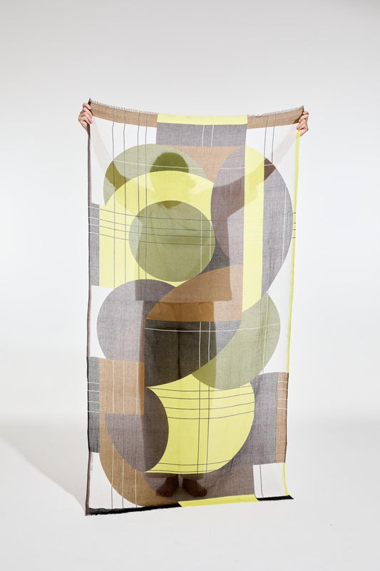 LIME KHAKI FORMA SCARF