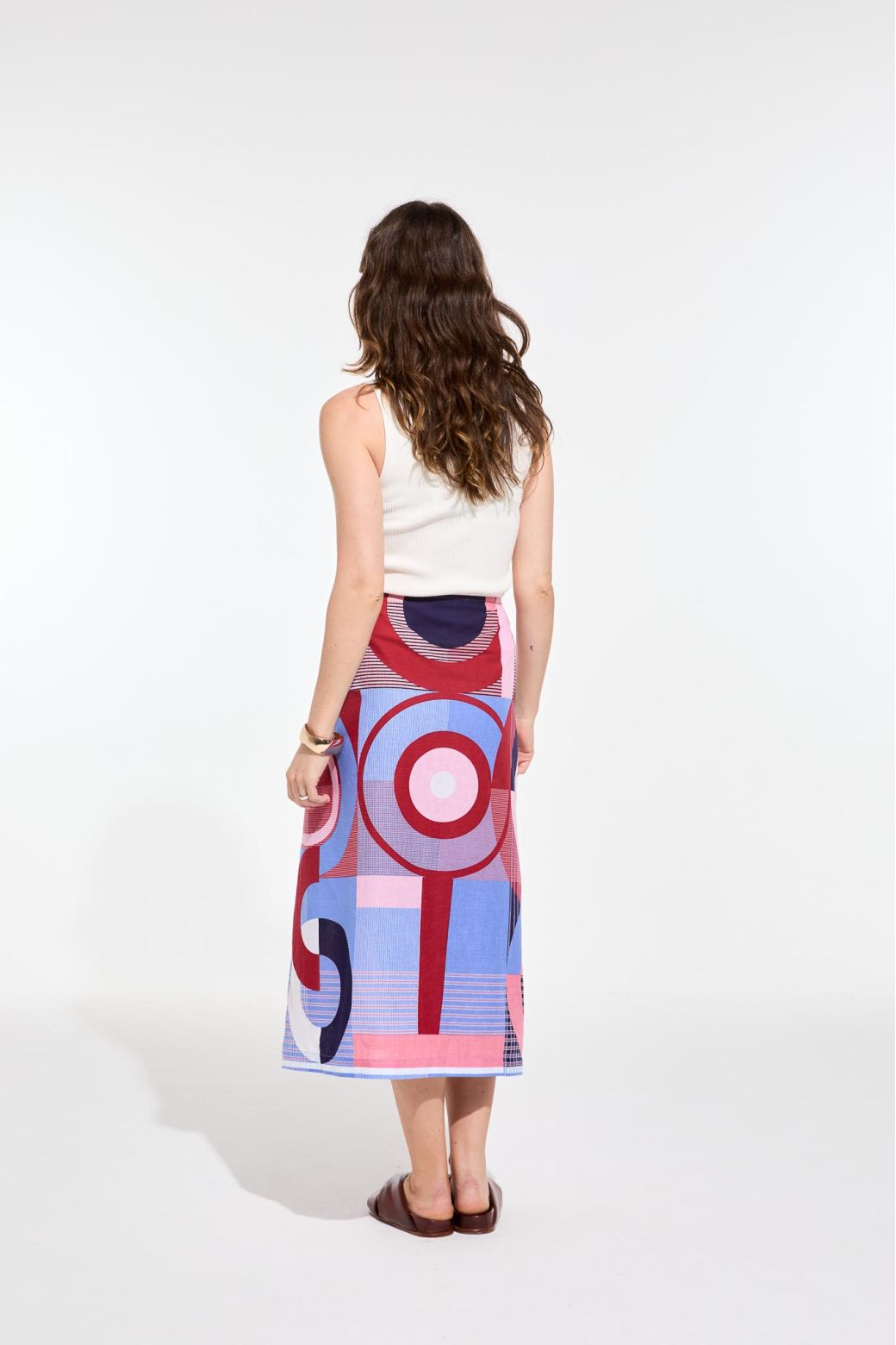 RED BLUE OLGA REVE TA POESIE SKIRT