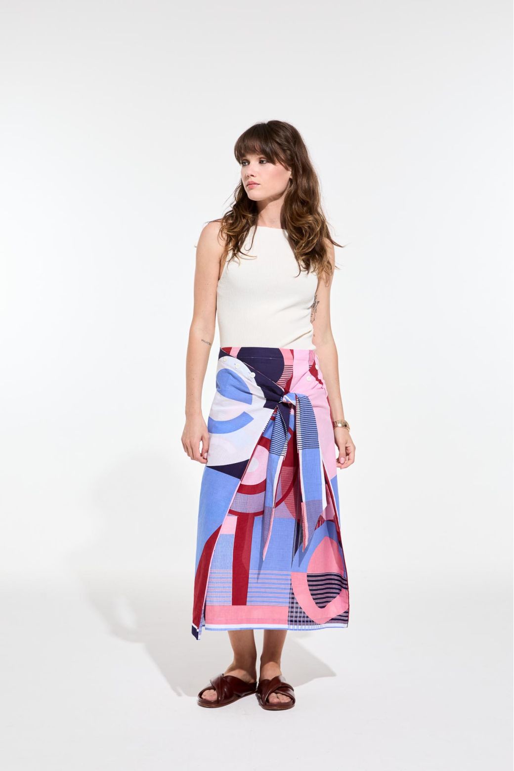 RED BLUE OLGA REVE TA POESIE SKIRT
