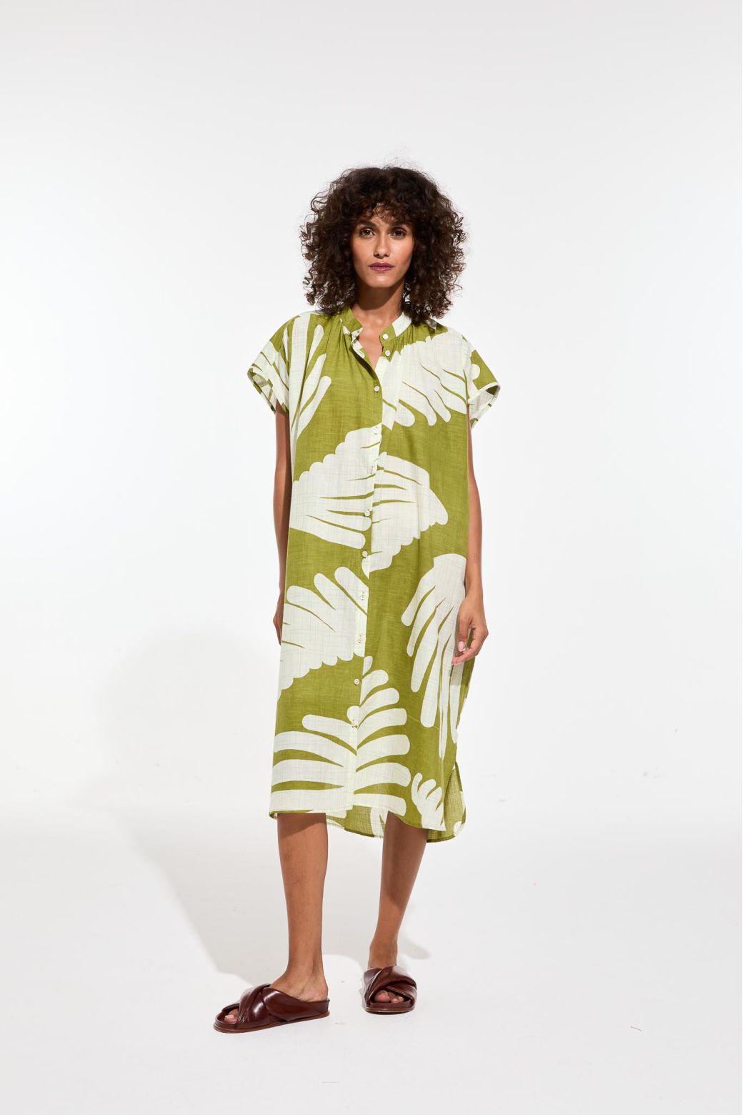 KHAKI ALMA PALMA DRESS &nbsp;