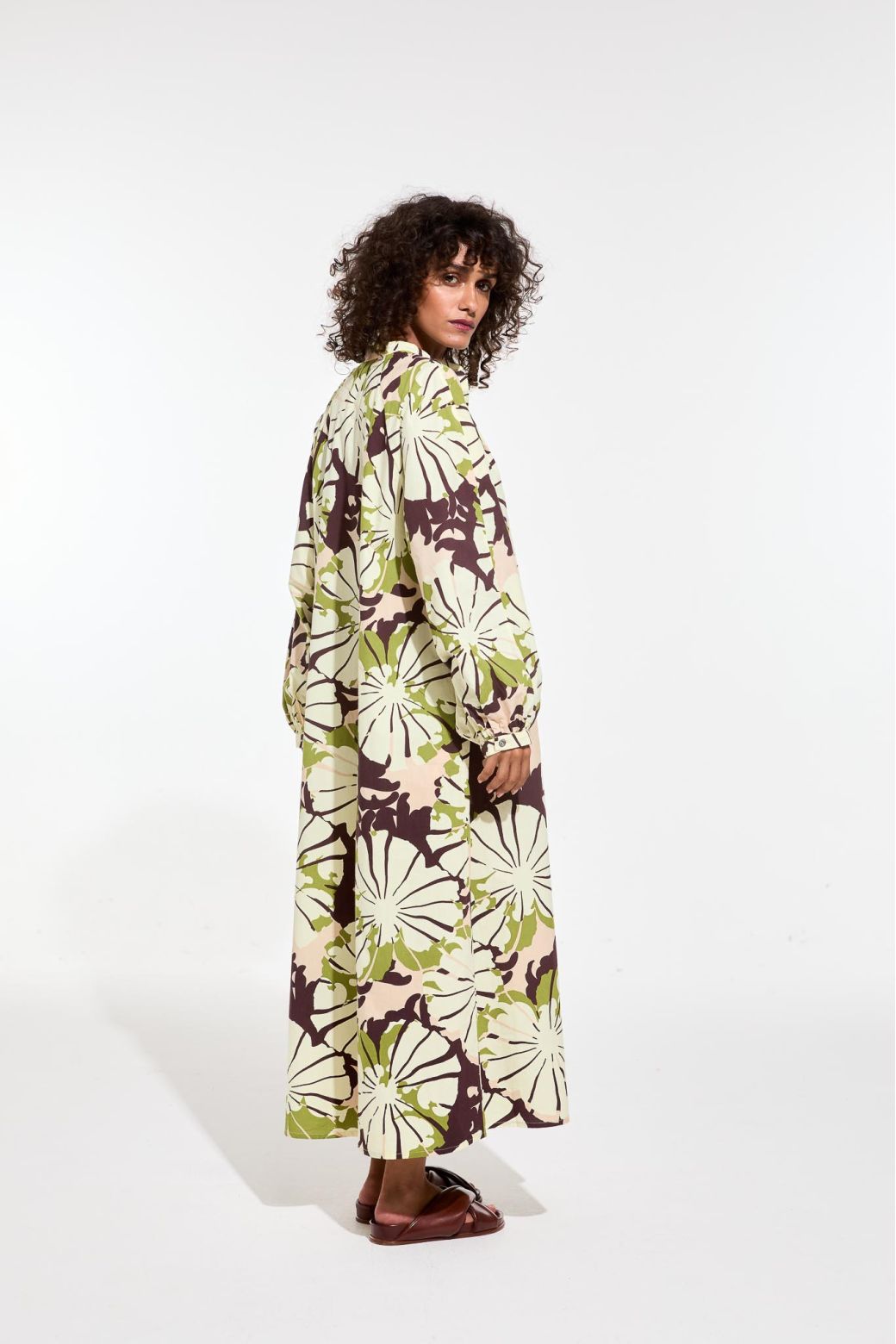ROSE KHAKI EULALIE PAVOT DRESS